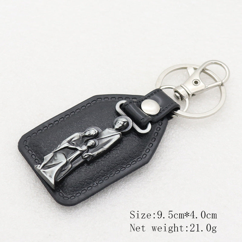 Wholesale Retro Metal PU Combination Car Pendant Keychain Jewelry Pendant